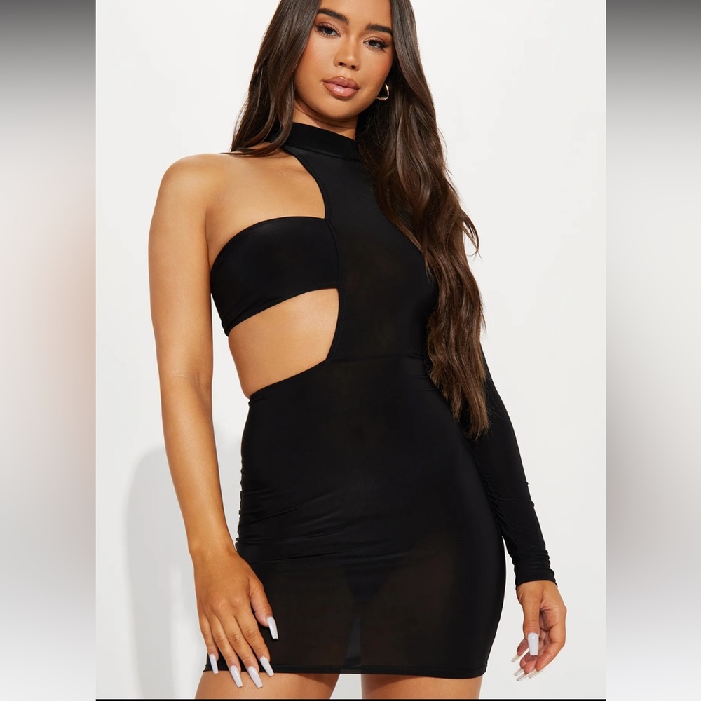 Fashion Nova Black Long Sleeve Dress